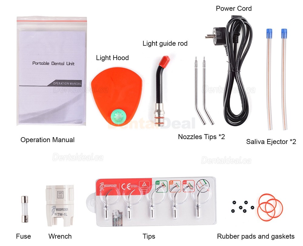 G13-B Portable Dental Unit with Air Compressor+ Curing Light +Scaler Handpiece 2/4H